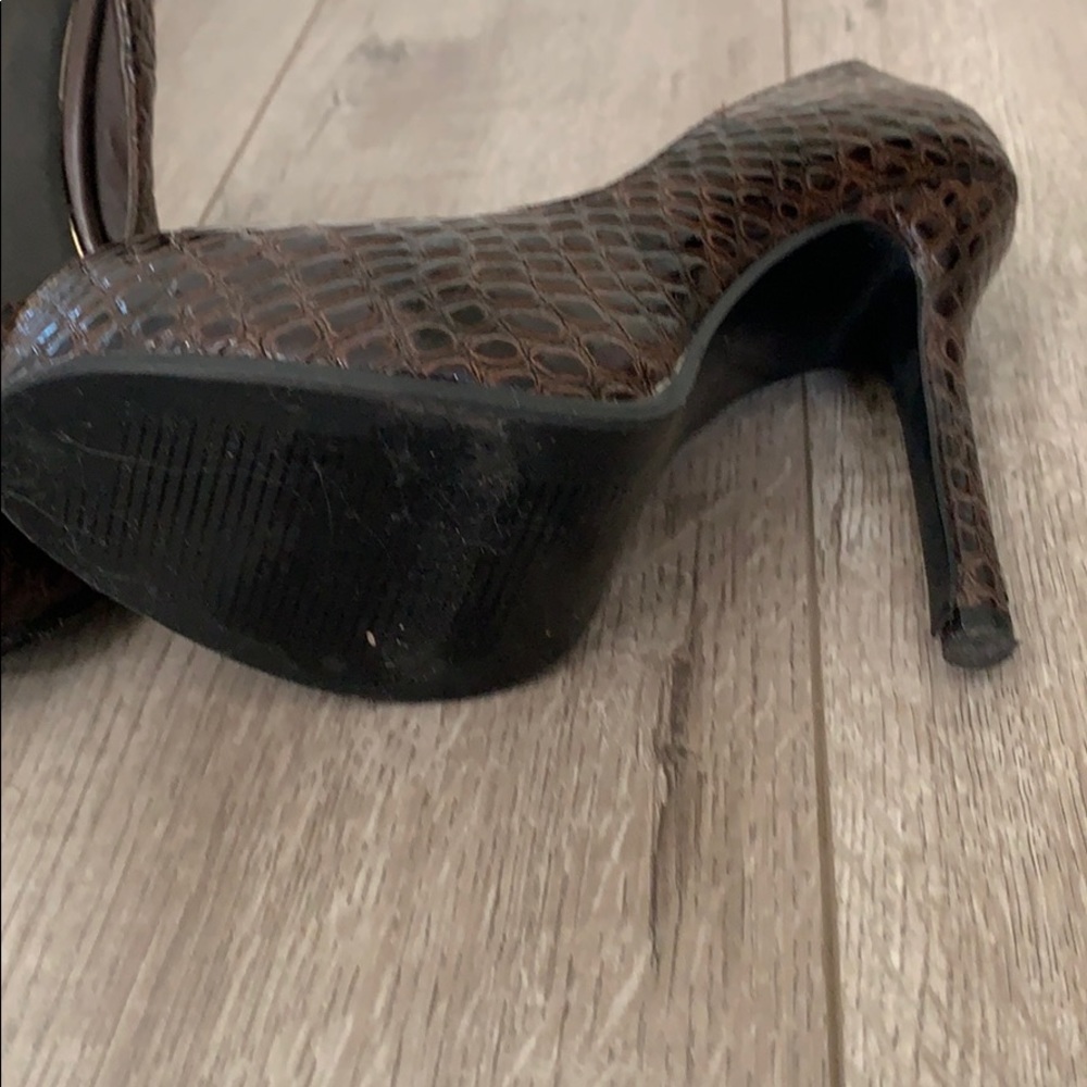Shoe Dazzle Brown Patterned Heels - image 5